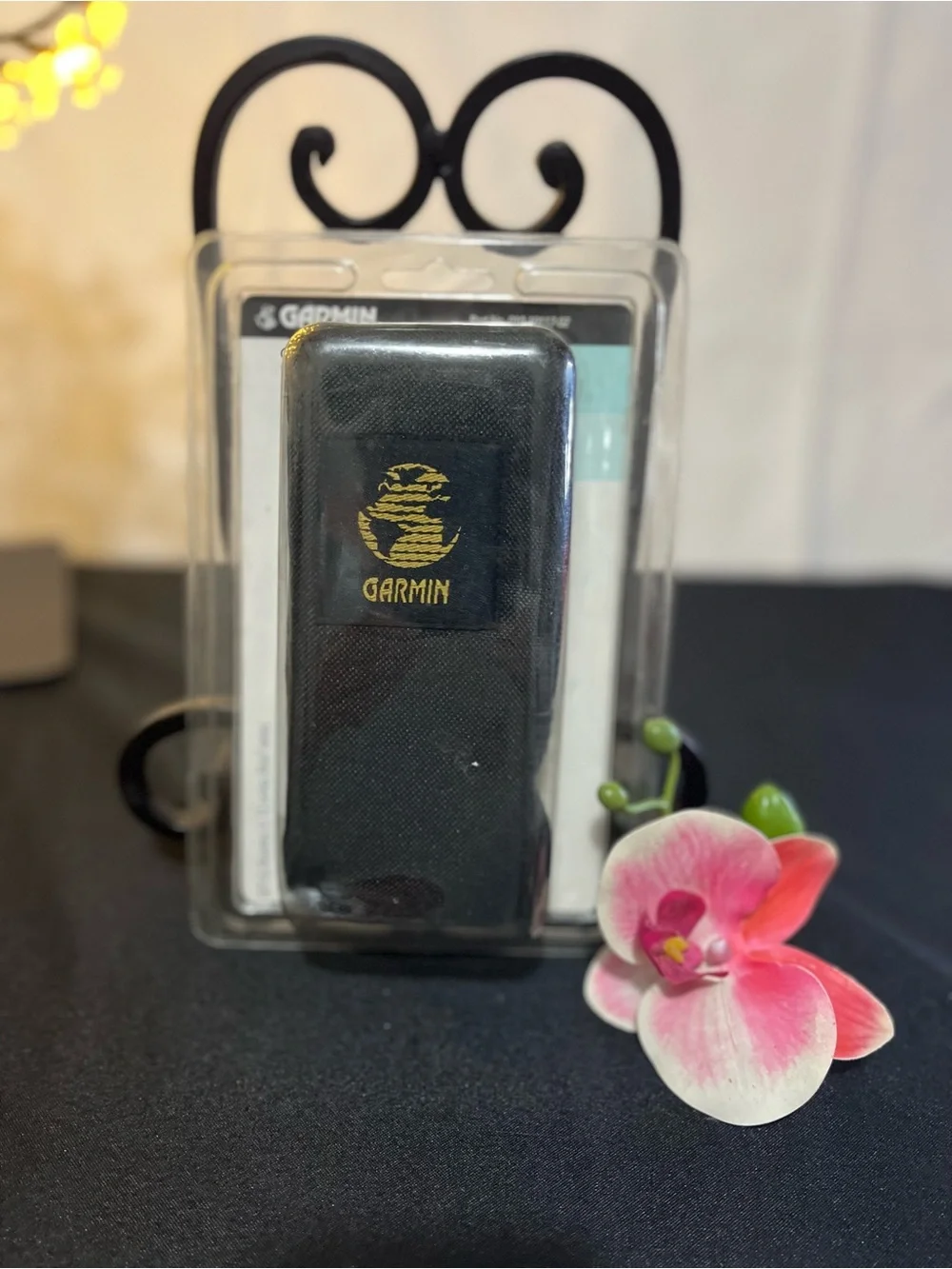 Garmin Black Nylon Belt Holster with Gold Logo